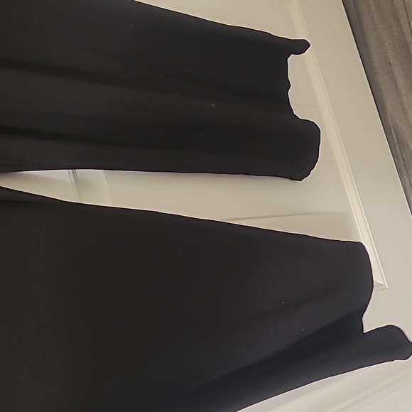 Julia Jordan Black Lace Blouson Jumpsuit Straight Wide Leg Illusion Neck - Picture 8 of 11